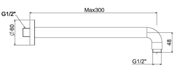 Bản vẽ kích thước thanh nối sen FFAS 9909BHG American