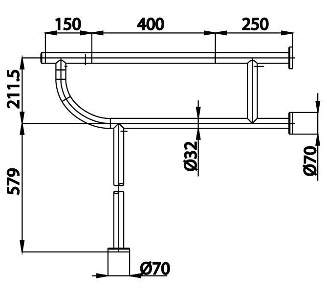 Bản vẽ kích thước tay vịn CT0163 Cotto chữ T