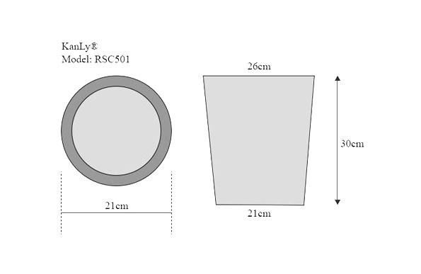 Bản vẽ kỹ thuật thùng đựng rác Kanly RSC501
