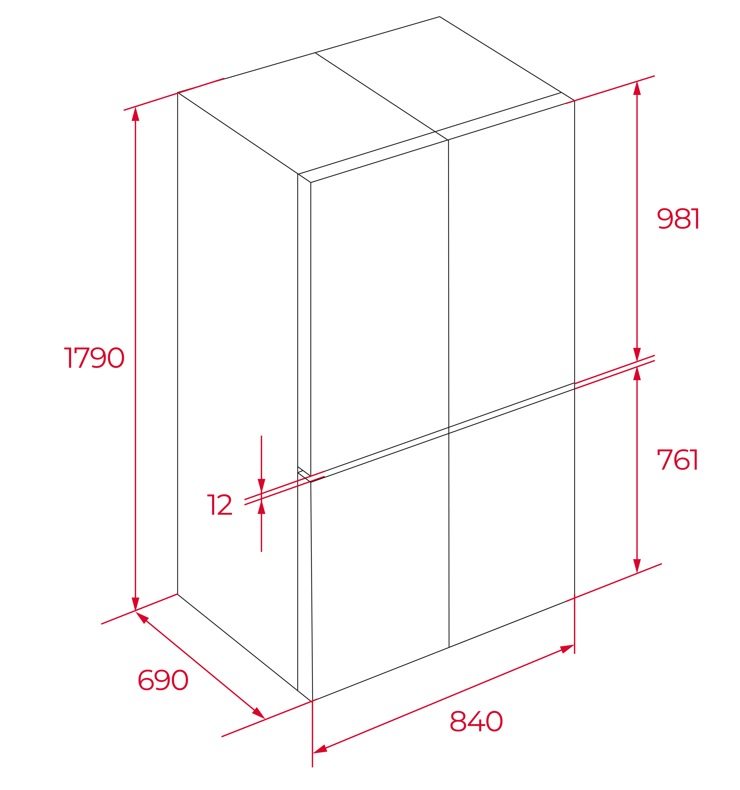 Bản vẽ tủ lạnh 113430041 Teka side by side RMF74830DSS 