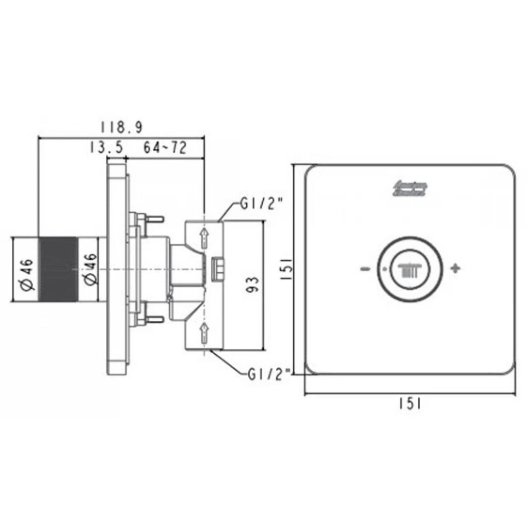 Bản vẽ nút điều chỉnh bát sen FFAS0926 WS American màu vàng hồng