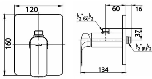 van điều chỉnh âm tường CT 1135A  Cotto lạnh 