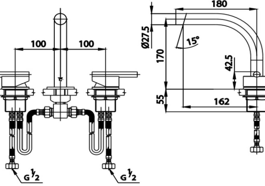 Bản vẽ kích thước vòi rửa mặt cotto cpf 202a gr2 