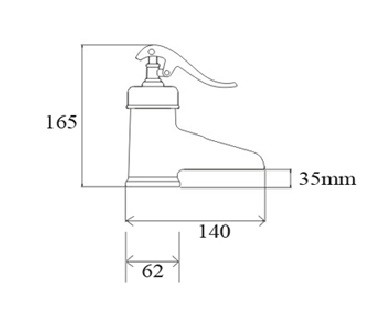 Bản vẽ kích thước vòi lavabo Kanly GCV04 cổ điển