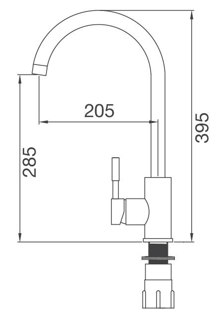 Bản vẽ vòi Malloca K569C rửa chén