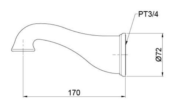 Bản vẽ vòi xả bồn TX 418S TOTO