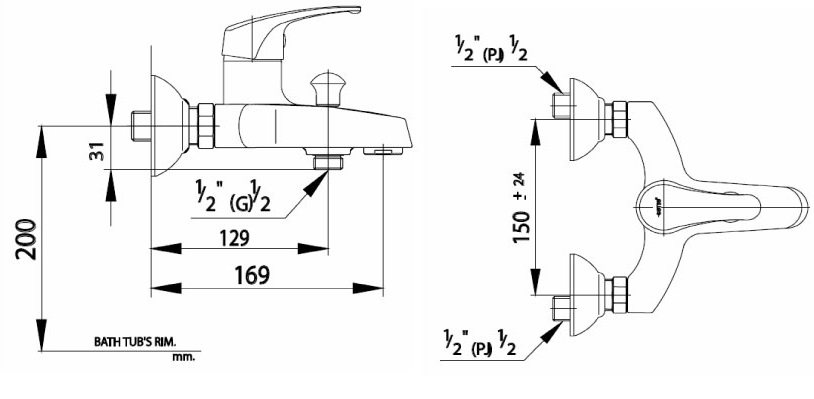Bản vẽ kích thước củ sen Cotto CT366A