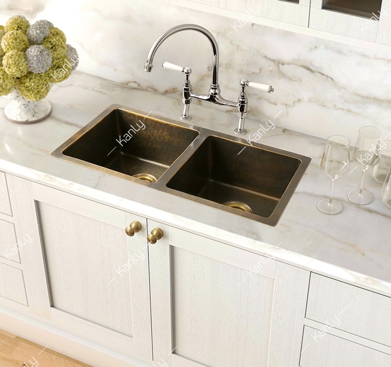 Hình ảnh thực tế chậu rửa mặt đồng thau BCS257 Kanly 