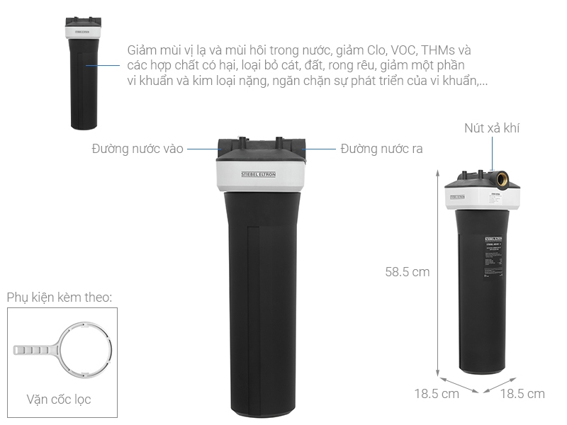 Chi tiết máy lọc nước khử clo STE House ACB 2 VN