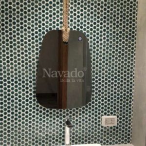 Gương decor phòng tắm treo dây thừng