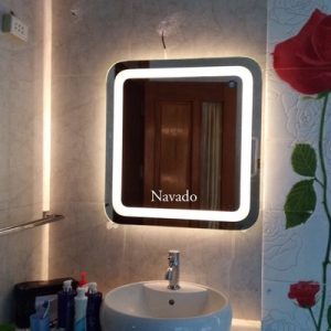 Gương đèn led phòng tắm bo góc