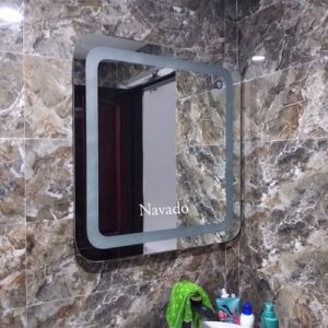 Gương đèn led phòng tắm bo góc