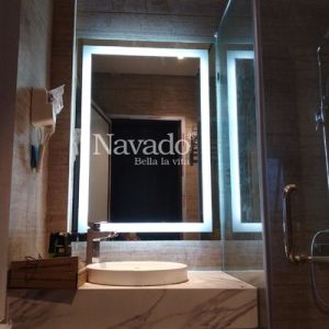 Gương đèn led trắng chữ nhật cao cấp