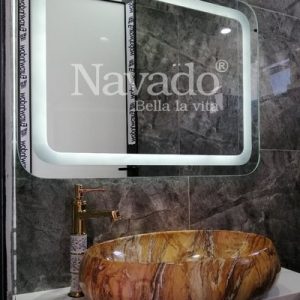 Gương đèn led trắng chữ nhật cao cấp