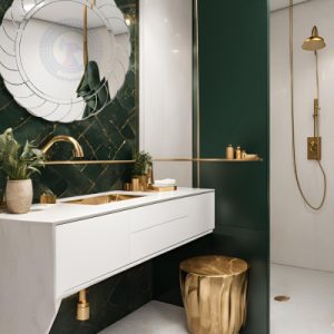 Gương nghệ thuật mài tay cho phòng tắm Luxury