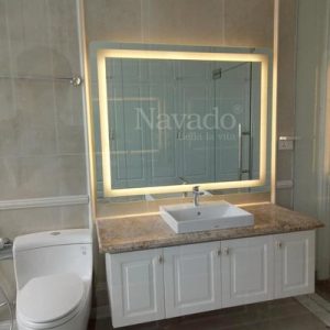 Gương nhà tắm đèn led bo góc 60x80cm