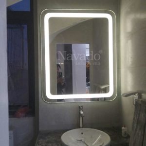 Gương nhà tắm đèn led bo góc 60x80cm