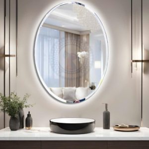 Gương nhà tắm đèn led Elip 50 x 90cm