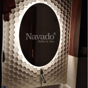 Gương nhà tắm đèn led Elip 550x800
