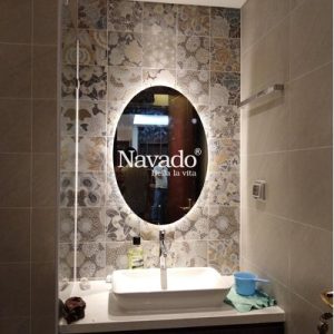 Gương nhà tắm đèn led Elip 550x800
