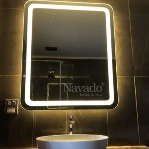 Gương nhà tắm đèn led trắng 70 x 90 cm