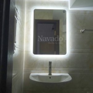 Gương nhà tắm led trắng bo góc KT 60x80cm
