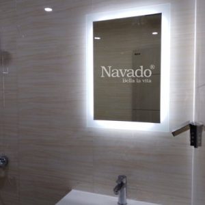 Gương nhà tắm led trắng bo góc KT 60x80cm