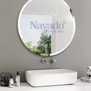 Gương nhà tắm tròn mài vát D800mm