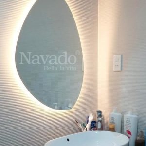 Gương phòng tắm đèn led hình viên đá