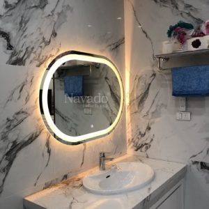 Gương phòng tắm led bo đầu 60 x 80cm