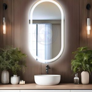 Gương phòng tắm led bo đầu 60 x 80cm