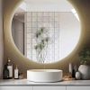 Gương phòng tắm tròn đèn led 80 cm