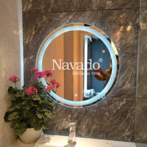 Gương phòng tắm tròn đèn led 80 cm