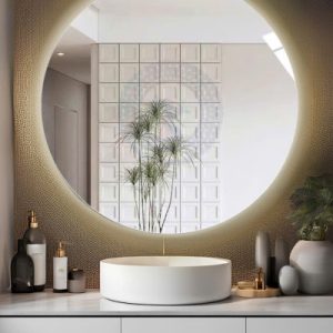 Gương phòng tắm tròn đèn led 80 cm
