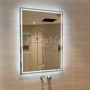 Gương thiết bị vệ sinh đèn led chữ nhật