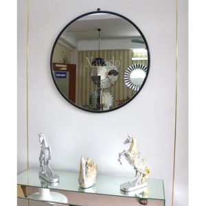 Gương treo nhà tắm tròn vành đen NAV604B