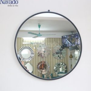 Gương treo nhà tắm tròn vành đen NAV604B
