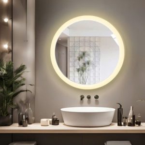 Gương tròn đèn led cho nhà tắm