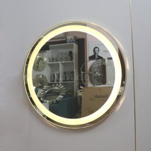 Gương tròn khung inox đèn led