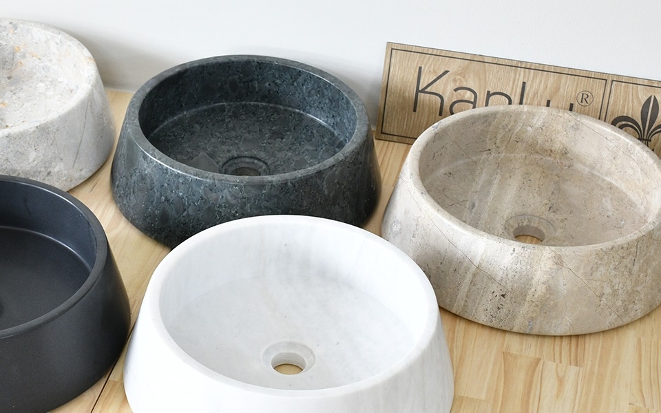 Hình ảnh thực tế bồn rửa mặt đá tự nhiên MAR44V Kanly