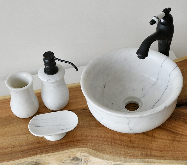 Hình ảnh thực tế bồn rửa mặt đá tự nhiên Kanly MAR63V 