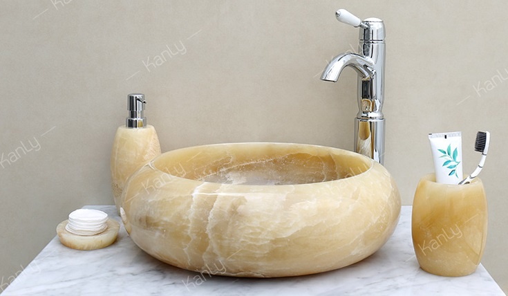 Hình ảnh thực tế bồn rửa mặt đá thiên nhiên ONY 129 i Kanly