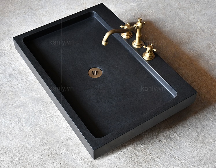 Hình ảnh thực tế chậu lavabo MAR 92V đá tự nhiên