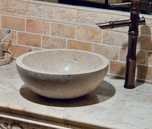 Hình ảnh thực tế chậu lavabo đá MAR 11N Kanly 