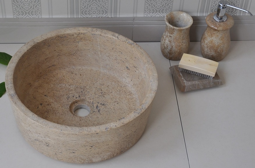 Hình ảnh thực tế bồn rửa mặt đá tự nhiên MAR 7E4 Kanly