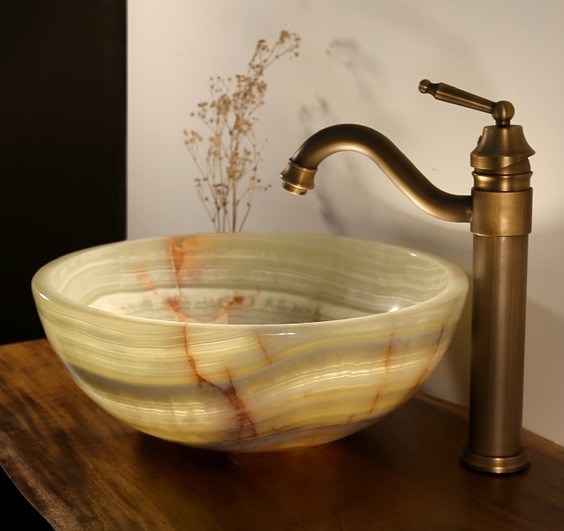 Hỉnh ảnh thực tế chậu lavabo đá ONYX ONY11