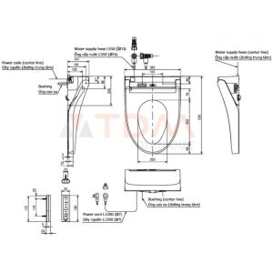 Nắp Rửa Điện Tử Washlet TOTO TCF24460AAA (W15) Giấu Dây