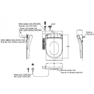 Nắp Rửa Điện Tử Washlet TOTO TCF33320GAA S2 Chữ D