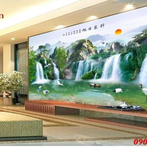 Tranh gạch 3d phòng khách STM224