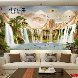 Tranh gạch 3d phòng khách STM226